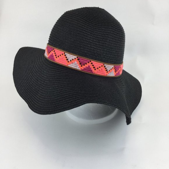 Designer tribal print band woven floppy hat - Picture 3 of 6